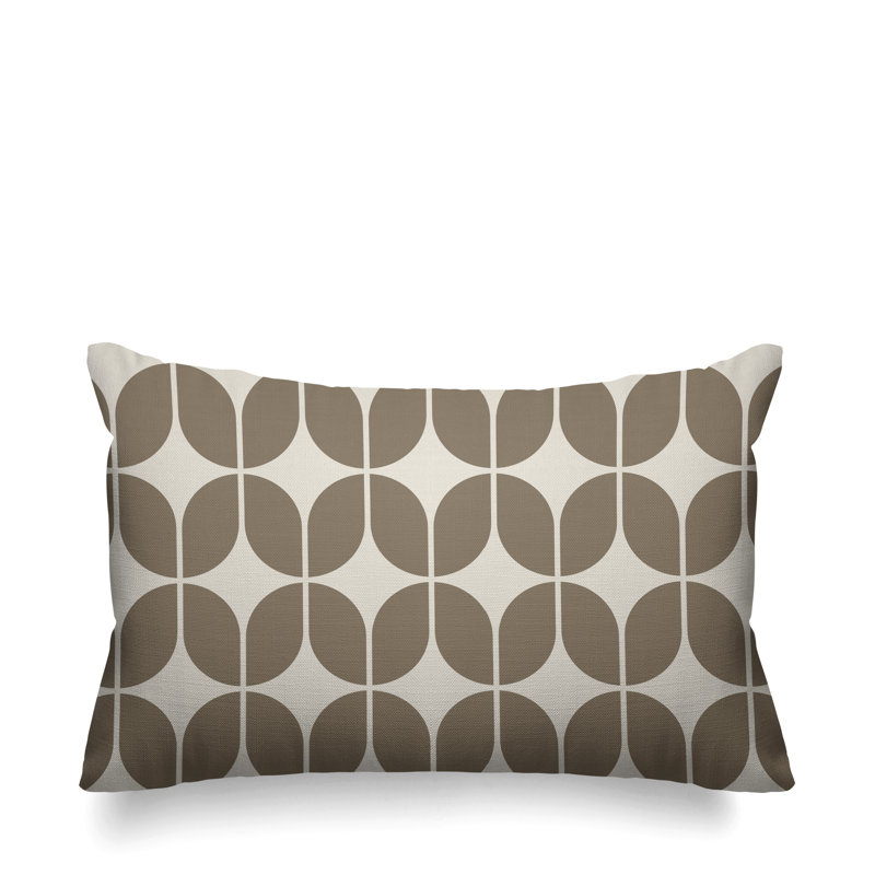 Housse et insert de coussin extérieur d'extérieur, Beige, 14 po x 20 po, Rectangle