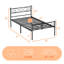 Base de lit plateforme simple en métal avec tête de lit et pied de lit poing, rangement sous le lit, aucun sommier requis, assemblage facile, silencieux, noir-494592595