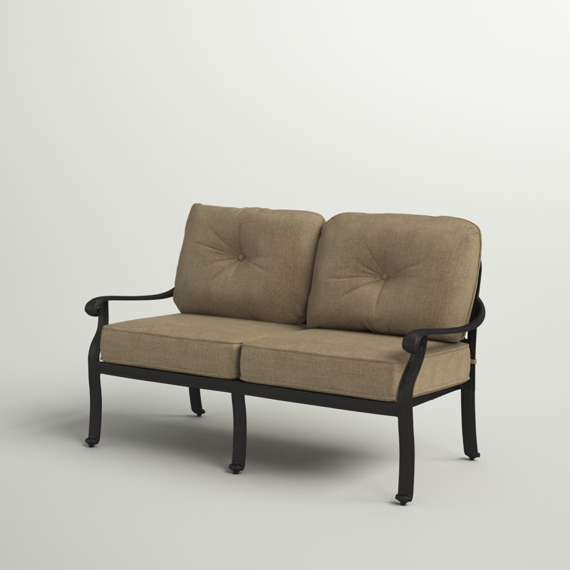 Lebanon 54'' Wide Metal Loveseat with Cushions