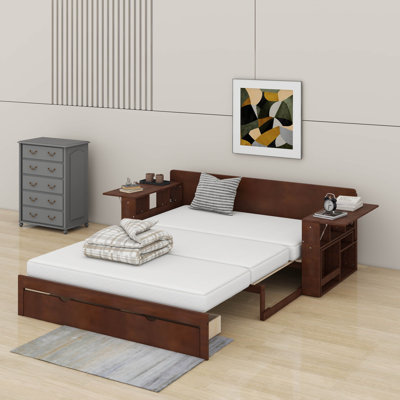 Queen Size Daybed With Desk,Drawers And Table