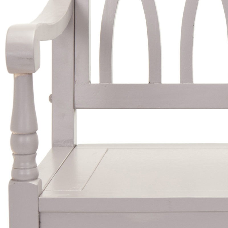 Metinaro Solid Wood Bench, Quartz Gray
