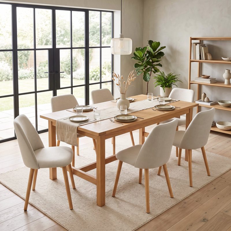 48 cm H Side Chair, Beige, 6, Beige