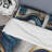 Abstract Geode Waves Blue I - Modern Duvet Cover Set - Microfiber Polyester-455593273