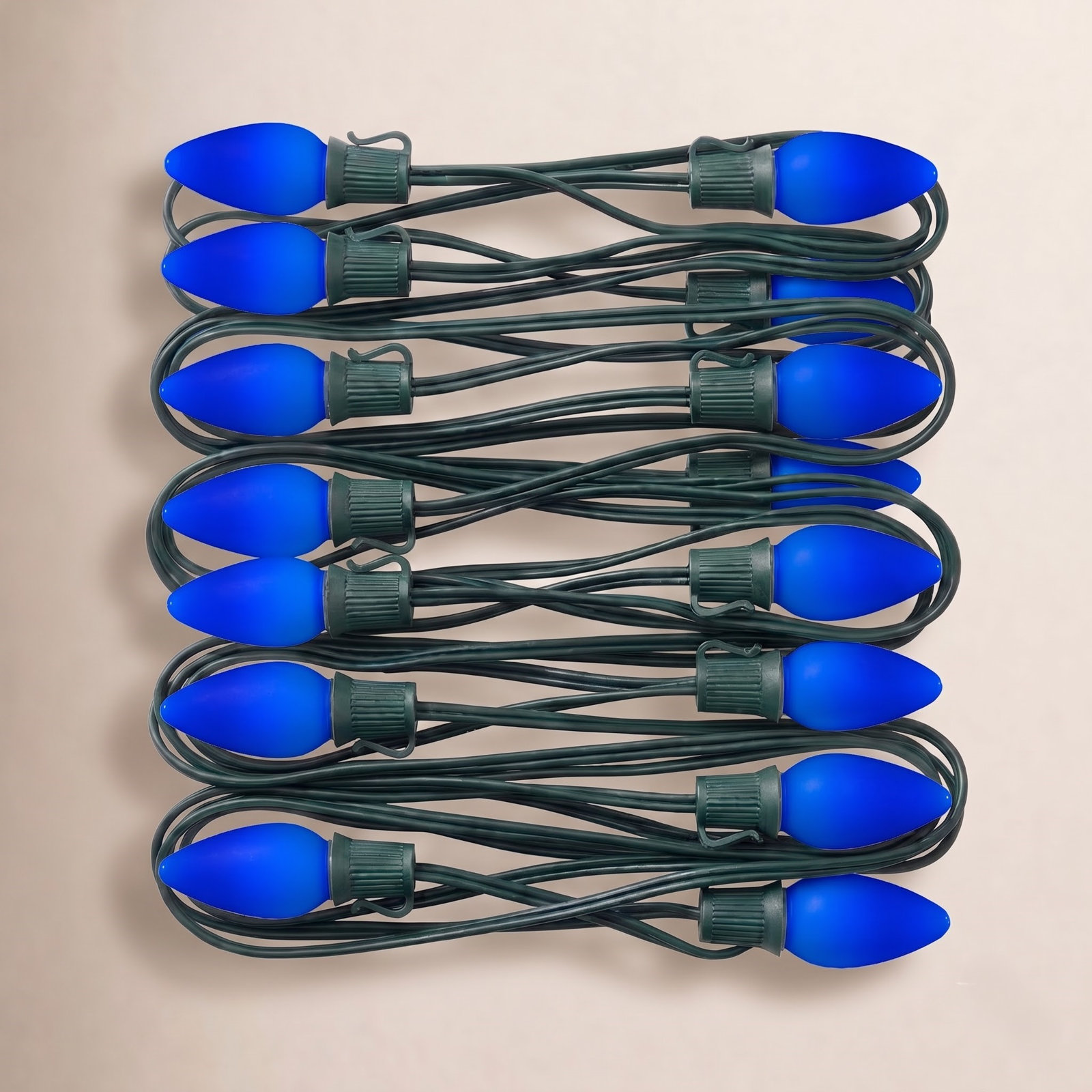 Shatterproof C9 OptiCore LED String Lights, Blue, 50