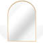 Miroir de salle de bain 24 po x 32 po à fixation murale arquée en verre doré, cadre en rouille brossée, mesures, idées d'installation de bricolage, quincaillerie renforcée de 4 mm, guide avec marches