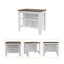 Îlot de cuisine moderne, quatre pieds, trois tablettes - blanc / noyer