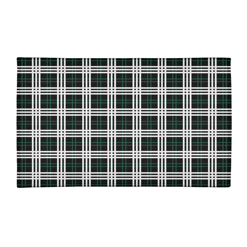 Tapis noir à carreaux, Rectangle 5 pi x 7 pi