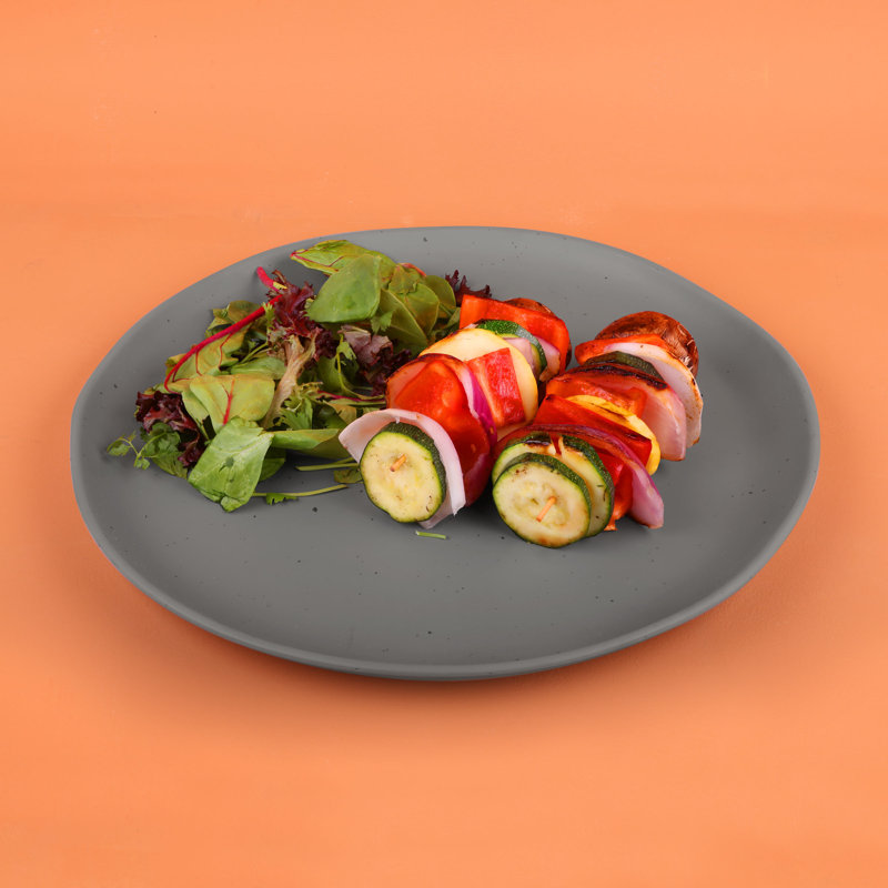Assiette plate en mélamine 11 po Morocco, Gris foncé