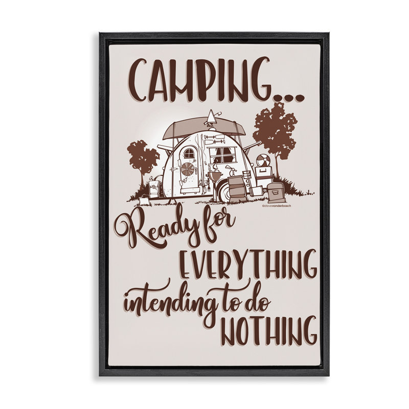 Tout et rien, toile de camping flottante par Steve Vanderbosch, Cadre flottant noir de jais, H 31 po x l 21 po