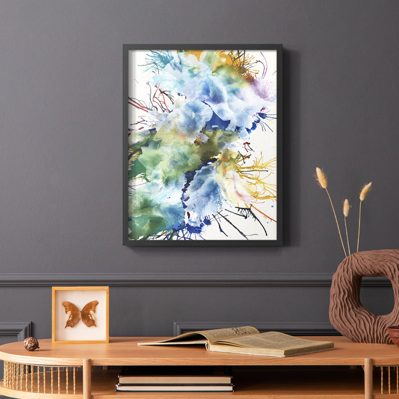 «Like An Iris I», reproduction encadrée - bois massif, H 10 po x l 8 po, Noir