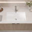 Lavabo de salle de bain rectangulaire encastré de 71 x 36 cm avec lavabo en céramique et trou de trop-plein (bonde non incluse)