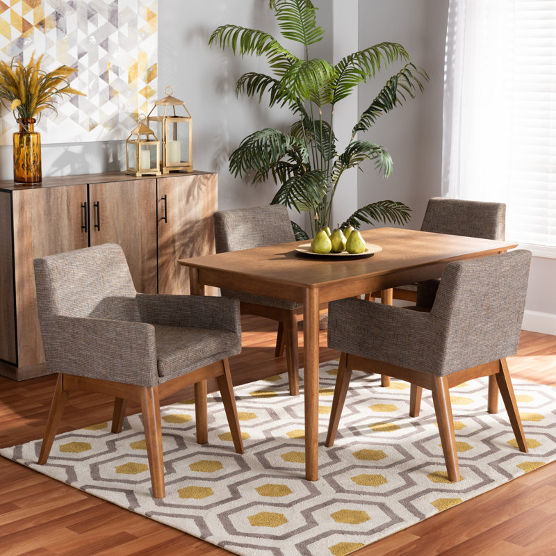 Thorpe 4 - Person Four Leg Dining Set, Gravel