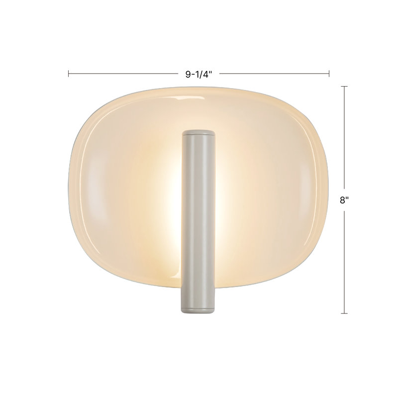 Lustre 9-in White dimmable LED Wall Sconce, White/Antique Brass