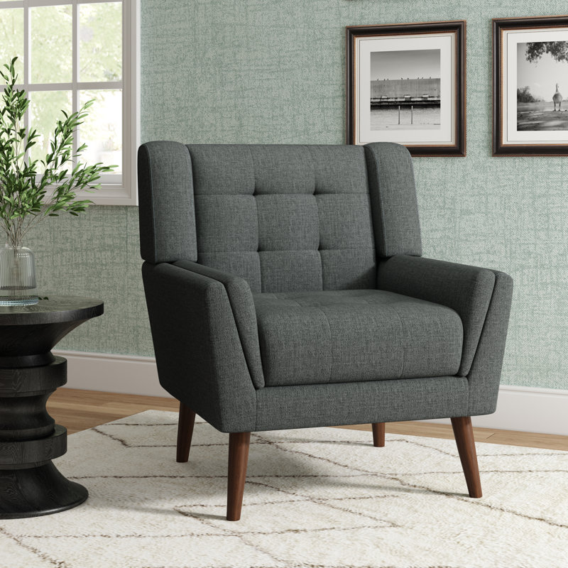 Jaqueze 75.2Cm Wide Tufted Armchair, Dark Grey Polyester Blend