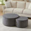 Ensemble de 2 tables basses gigognes pour le salon, ensemble de 2 tables basses rondes en mousse pour le salon, repose-pieds avec table d'appoint ronde moderne en mousse, sans assemblage-129682138