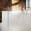 80*190*0.8cm, Frameless Walk-In Shower Enclosure with Dual Glass Shelves, Silver