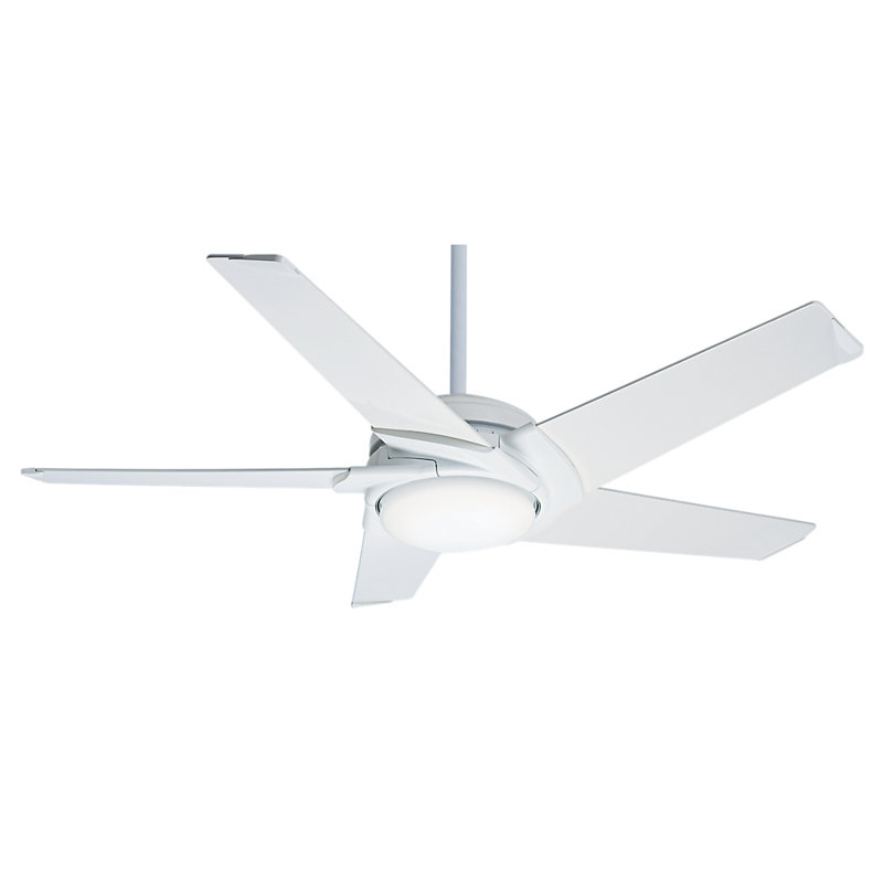 54" Stealth 5 - Blade LED Standard Ceiling Fan with Light Kit Included, Snow White