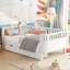 Lit plateforme simple en bois pour enfants, lit simple en bois à profil bas avec rails