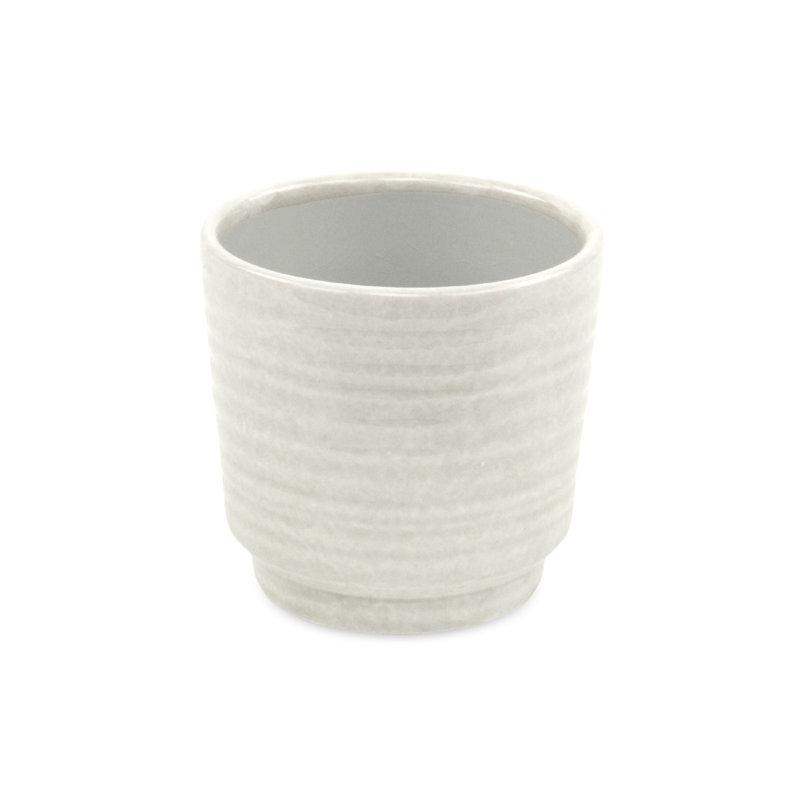 Mosley Handmade Ceramic Pot Planter, White, 4.25" H x 4.5" W x 4.5" D