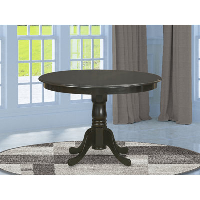 Hartland Dining Room Table - a Round kitchen Table Top with Pedestal Base, Cappuccino