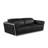 89" Black And Silver Leather Sofa