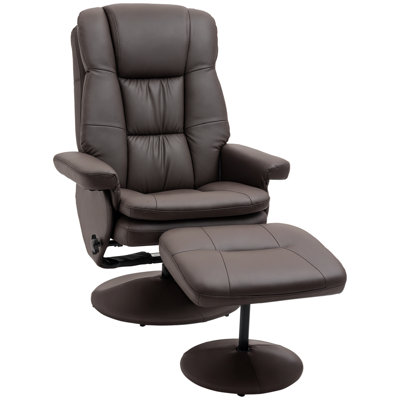 Faux Leather Swivel Recliner