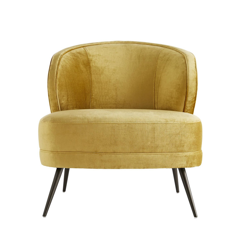 Kitts Barrel Chair, Marigold Velvet