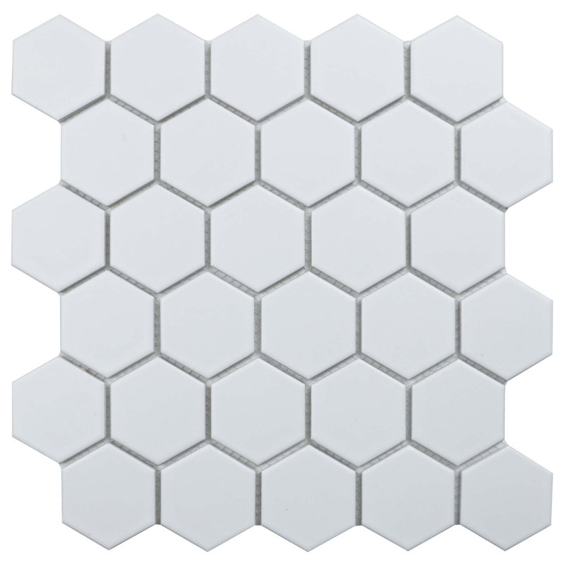 Value Series 2" x 2" Straight Edge Porcelain Mosaic Sheet Floor Use Tile, White