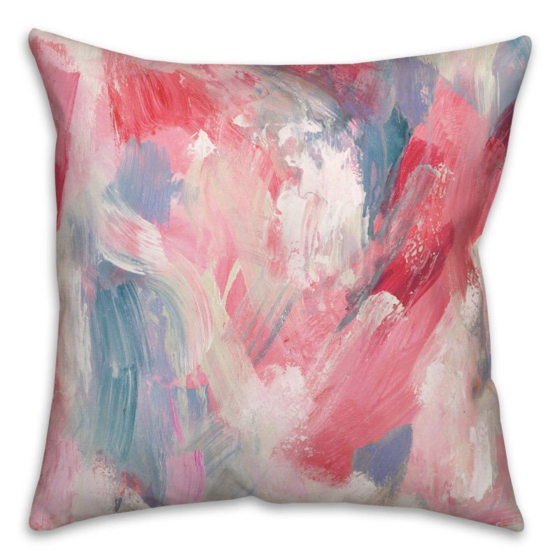 Coussin Floral, H 18 po x l 18 po, Rose géométrique, Carré