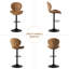 Ensemble de 2 tabourets de bar pivotants, tabourets de bar à hauteur de comptoir avec dossier haut, assemblage facile en 3 à 5 minutes pour le bar, la cuisine et la salle à manger-601873794-601873797