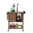 Outdoor Bar Cart, Rolling Wicker Bar Cart W/Storage Cabinet, Outdoor Bar Table With Wheels, Patio Kitchen Island Grill Cart W/Countertop, Brown