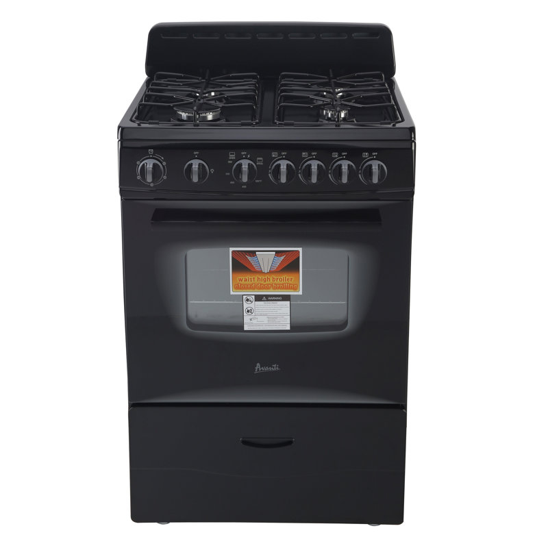 Avanti 24" Compact Gas Range Oven, Black