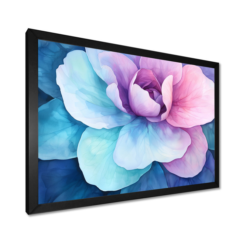 Reproduction d'art sur toile "Eterna Aura Of Begonia Flowers I - Geraniums", Single Picture Framed Print without Mat, Black