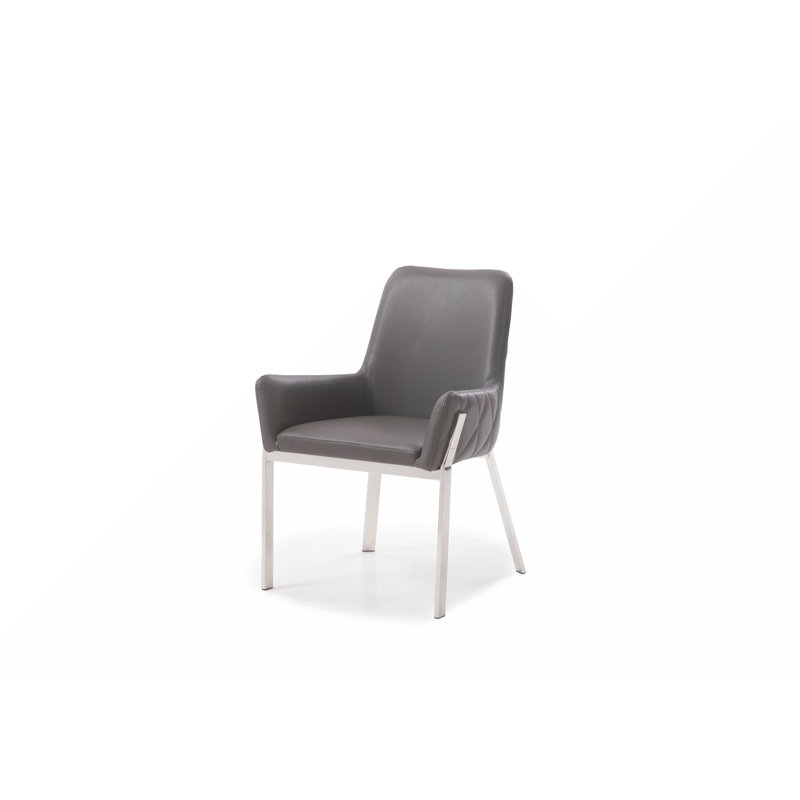 Chaise rembourrée Boaman, Gris, Argent argent