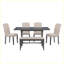 Ensemble de table de salle à manger 6 pièces avec table à tréteaux rectangulaire et 4 chaises rembourrées-1123025779