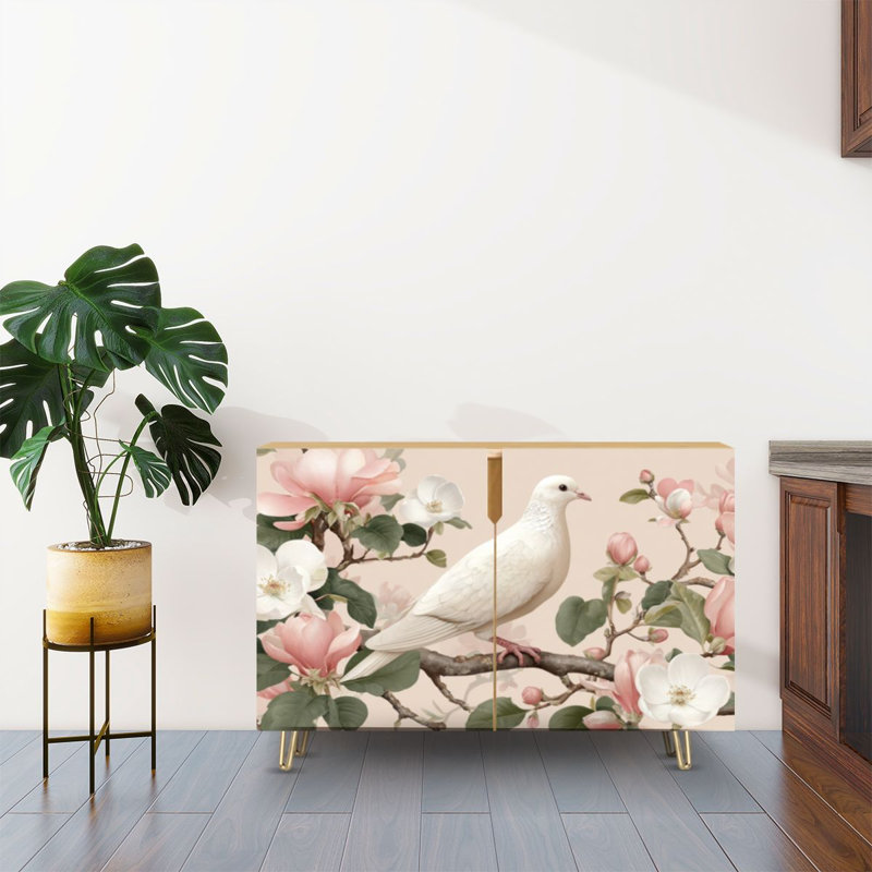 Buffet Buffet avec rangement White Dove Floral Branch