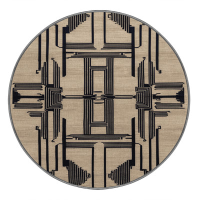 Machine Washable Art Deco Gray Area Rug
