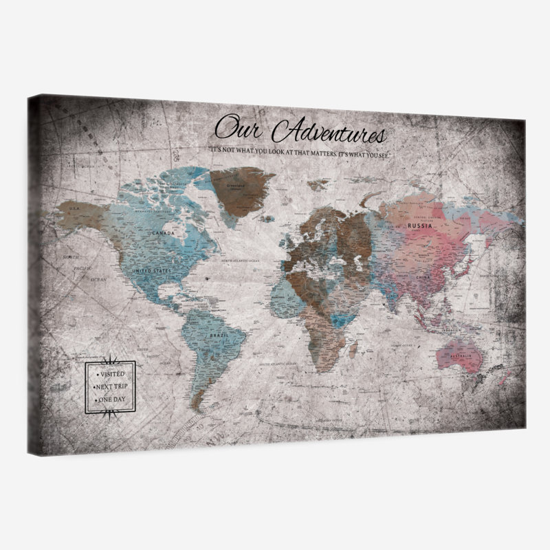Our World Aventures Amrico avec punaise II, H 26 po x l 39 po