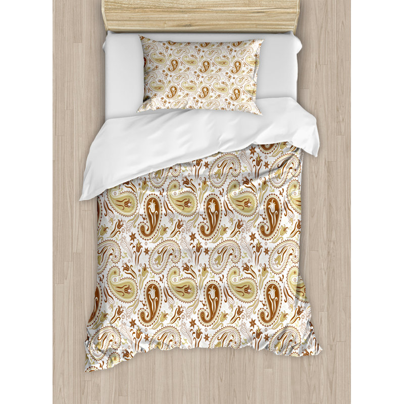 Traditional Polyester Paisley Duvet Cover, Twin Duvet Cover + 1 Sham