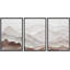 «Abstract Landscape Brown Watercolor Misty Mountain Range», reproduction de tableau encadrée sur toile 3 pièces-91259794-91259793