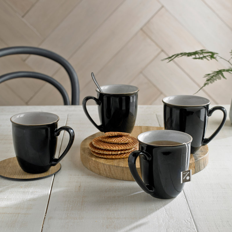Elements Handmade Stoneware Coffee Mug, Black