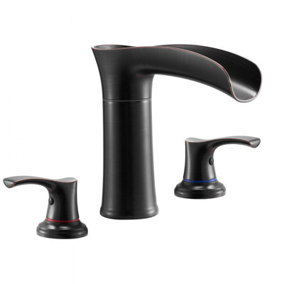 Roman Tub Faucet 3 Hole Zinc Alloy Waterfall Bathtub Faucet with 2 Handles