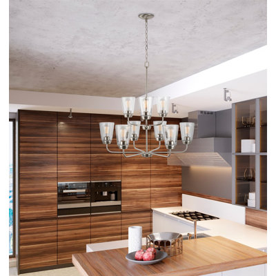 9 - Light Dimmable Tiered Chandelier