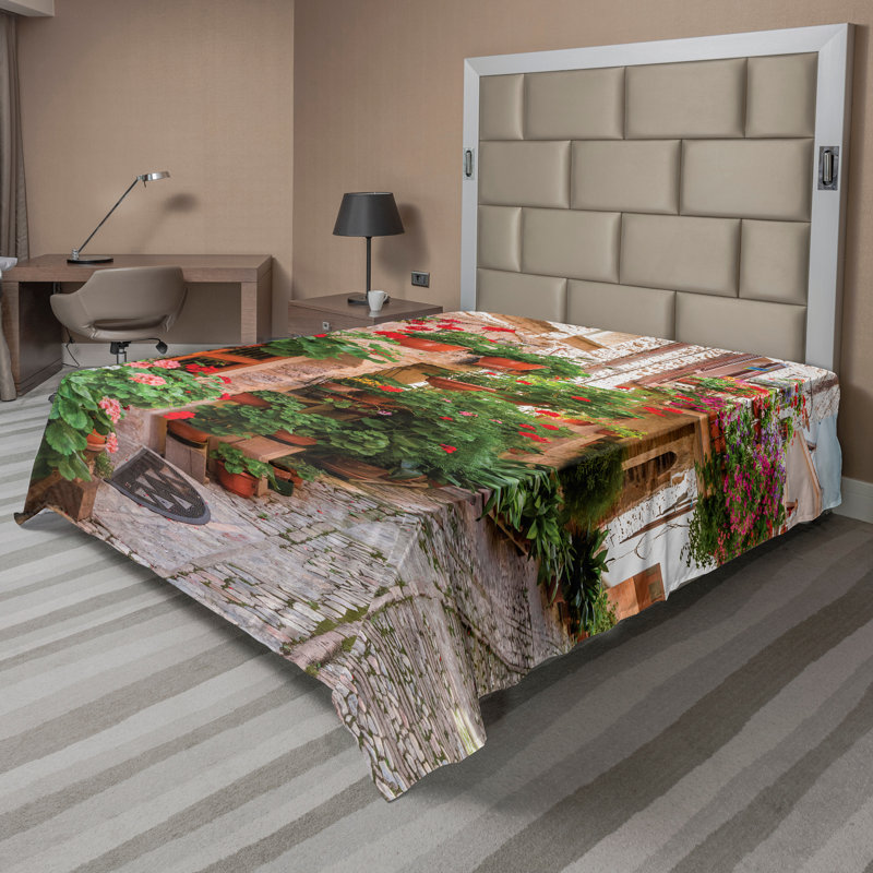 Multicolore_14598 Ambesonne, Drap plat pour très grand lit californien