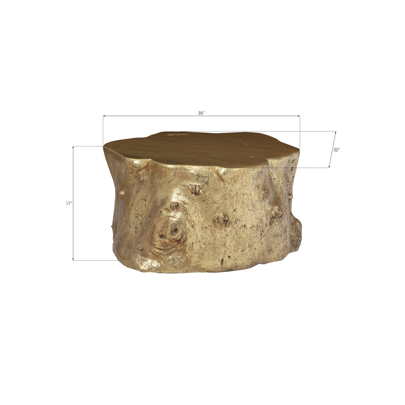 Log Coffee Table, Gold