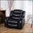 Classic Design Glider Recliner With Black Berry PU Upholstery, Perfect For Elegant And Comfortable Seating