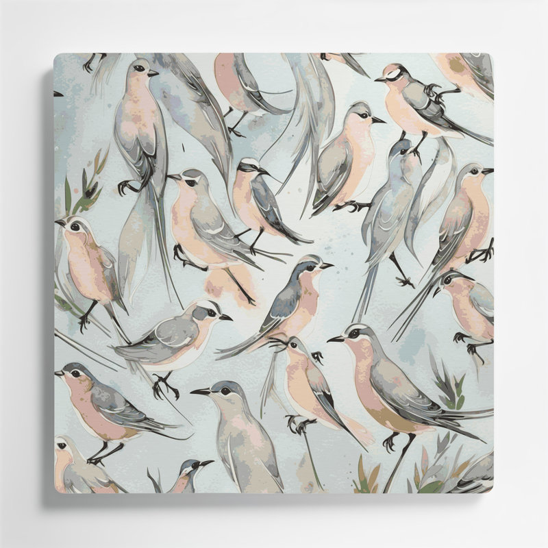 Art mural en métal oiseaux à longue queue, H 96 po x l 96 po x P 0,05 po