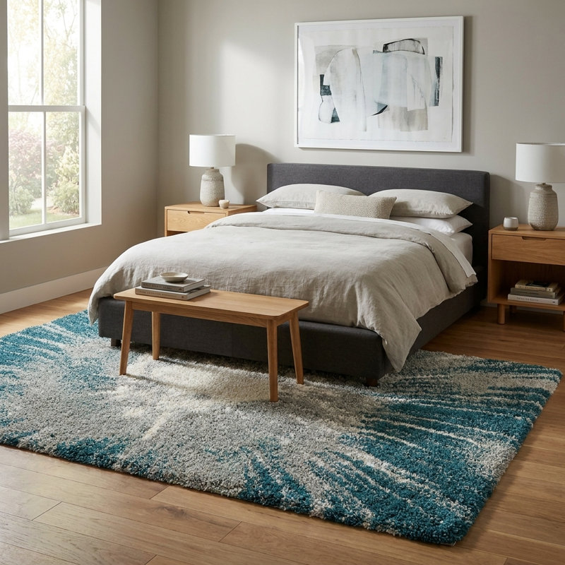  Velvet Soft Touch Shag Rug, Rectangle 5'3" x 8'