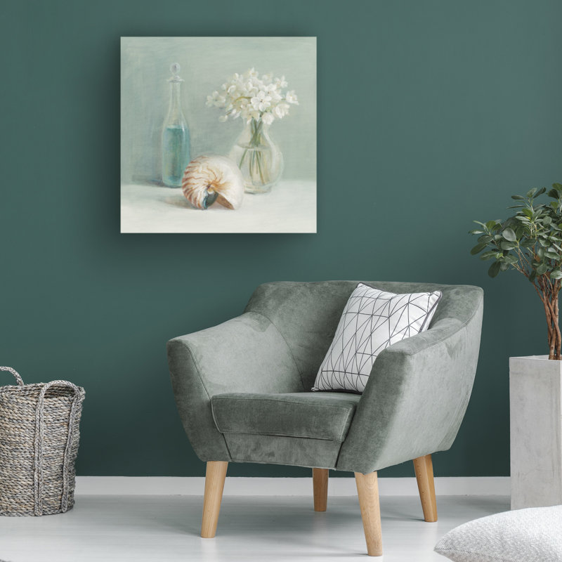 Art sur toile, bol Danhui Nai, fleur blanche, H 18 po x l 18 po