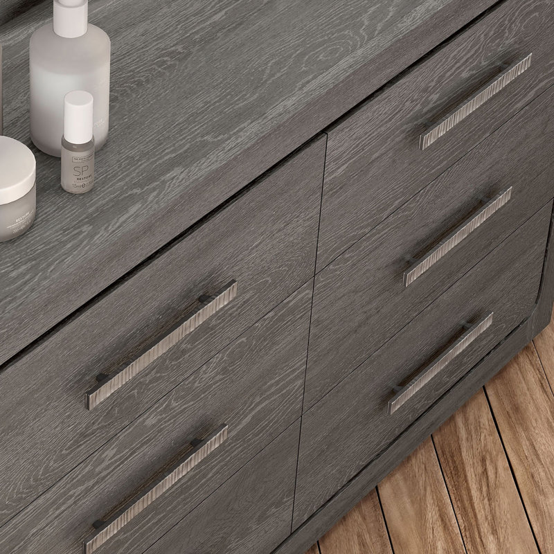 Commode 6 tiroirs Beulah, Gris